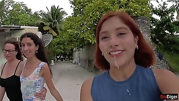 Group sex - 3 girls and 1 lucky guy, fucked in turns and cum on face - Cumwalk